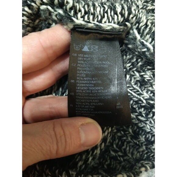 H&M Hooded Sweater Button Up Coat Jacket Multi-color Size Large Boho Cozy - Picture 10 of 12